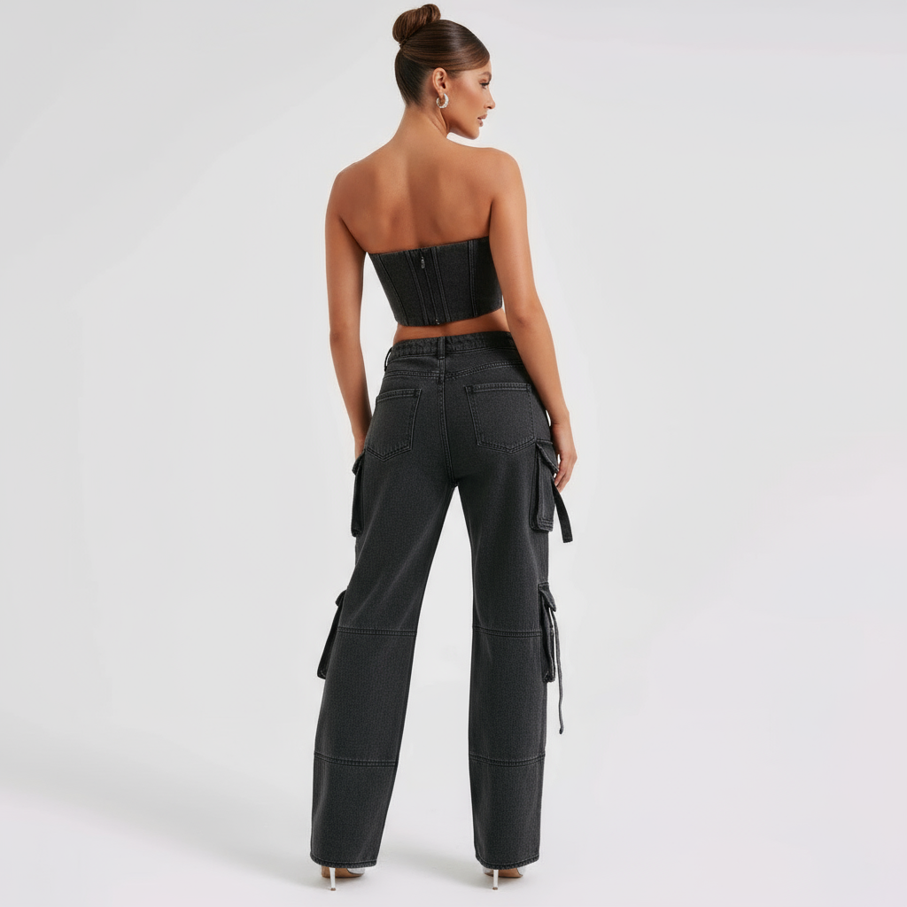 Jutta - Relaxed Fit Cargo Jeans, Stoer, Comfortabel & Trendy