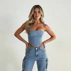 Loovay Varella Set, Cargo Denim Co-ord