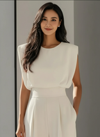 Elegante jumpsuit met tailleaccent en rechte pijpen