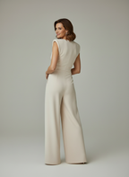 Elegante jumpsuit met tailleaccent en rechte pijpen