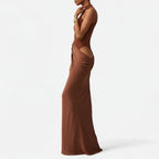 Loovay Averine Jurk, Hoge Hals Maxi Design