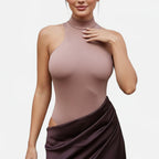 Loovay Averine Jurk, Hoge Hals Maxi Design