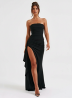 Loovay Noctéra Jurk, Strapless Split Design