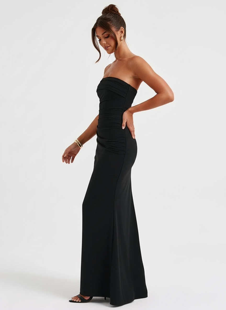 Loovay Noctéra Jurk, Strapless Split Design