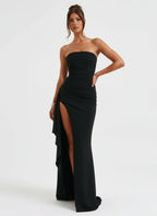 Loovay Noctéra Jurk, Strapless Split Design