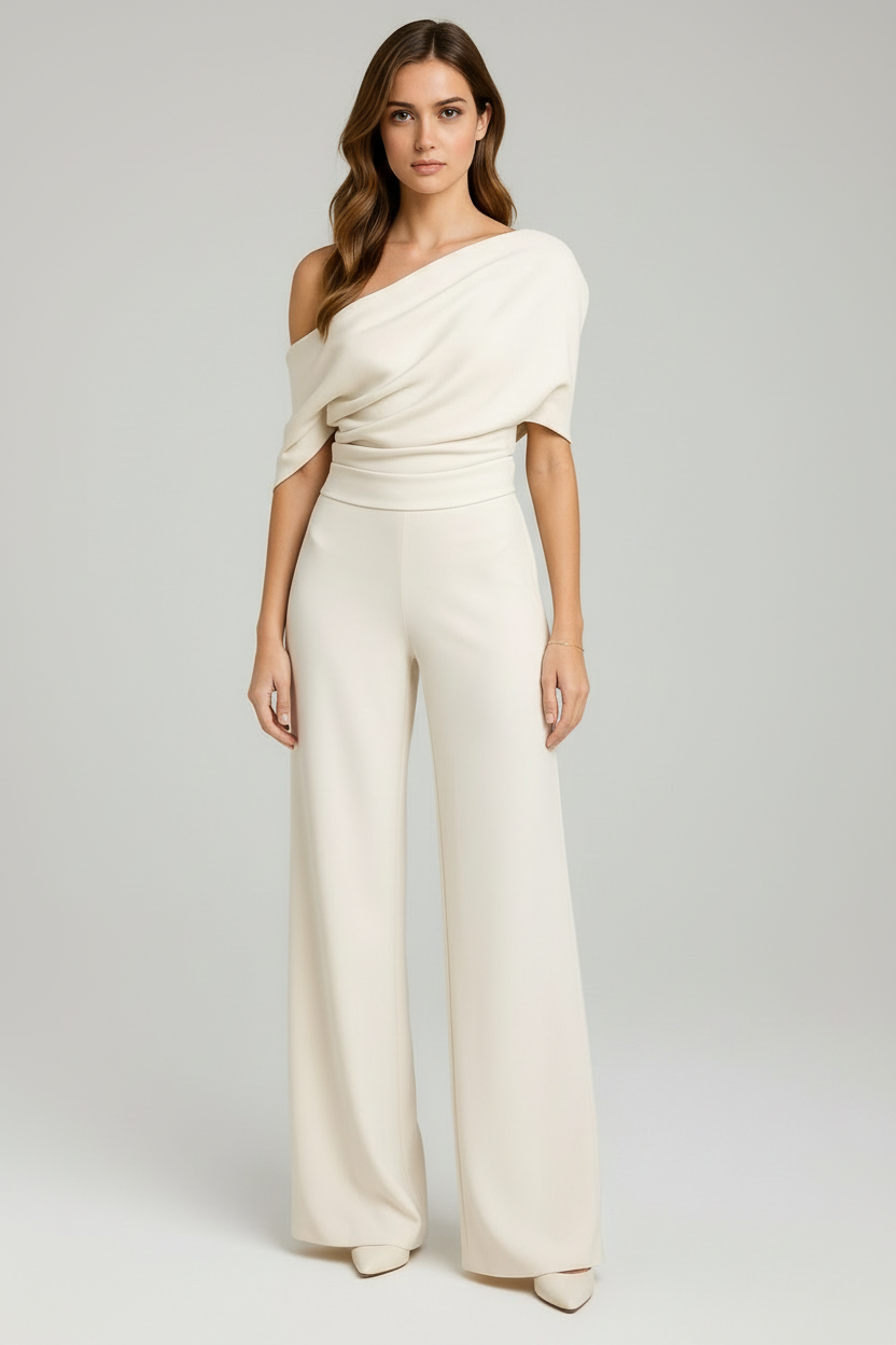 Loovay Noira Jumpsuit, Asymmetrische Halslijn