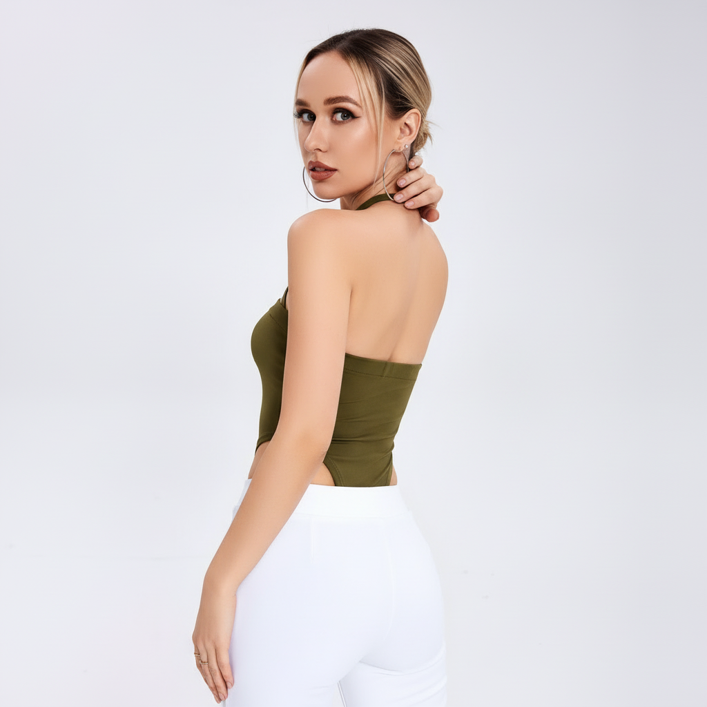 Chic Criss-Cross - Moderne Vrouwen Halter Top