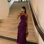 Loovay Amelisse Jurk, Plissé Maxi