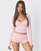 Loovay Matinelle Pyjamaset met Lange Mouwen en Shorts