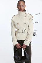 Loovay Amorélie Korte Trenchcoat met Ceintuur