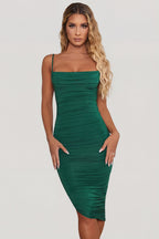 Loovay Zarelle Jurk, Asymmetrische Midi met Drapering