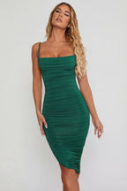 Loovay Zarelle Jurk, Asymmetrische Midi met Drapering