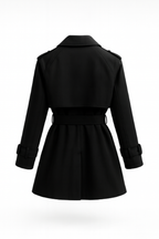 Loovay Solenne Korte Trenchcoat met Ceintuur