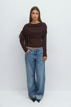 Loovay Savélora Top met Lange Mouwen en Drapering