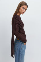 Loovay Savélora Top met Lange Mouwen en Drapering