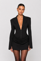 Loovay Audélise Blazer Mini Jurk met Drapering