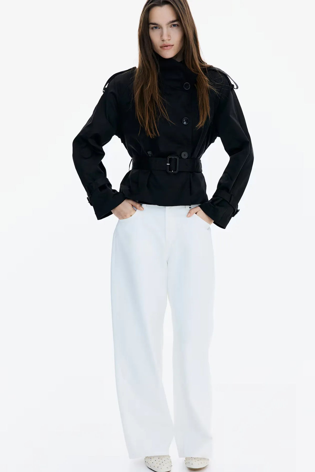 Loovay Amorélie Korte Trenchcoat met Ceintuur
