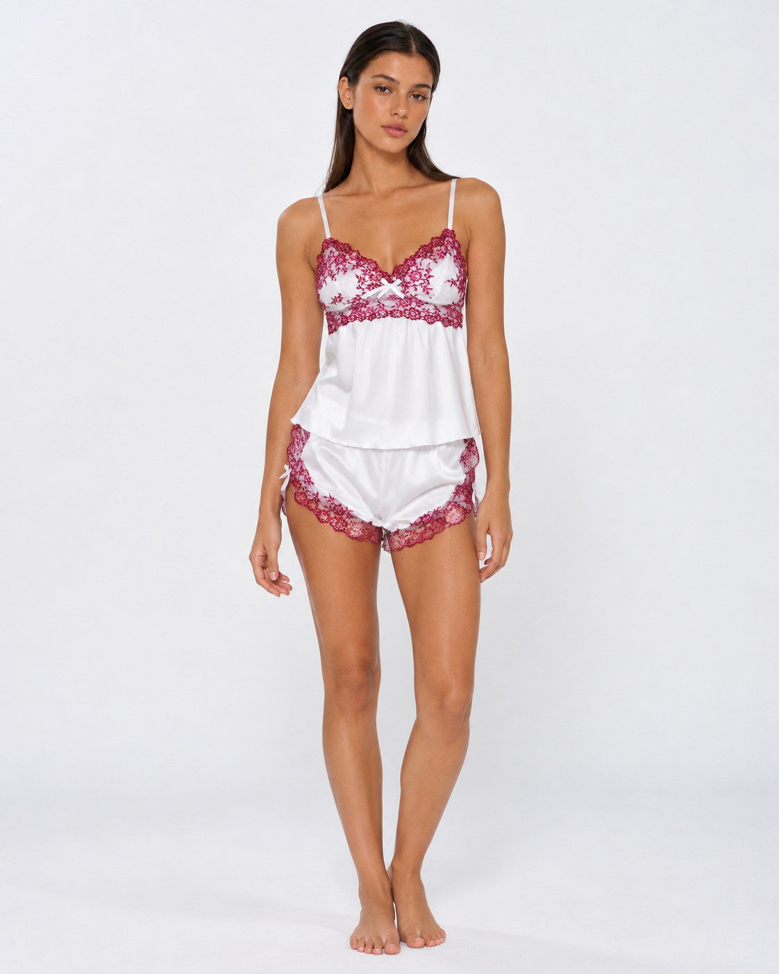 Loovay Amourette Pyjamaset met Contrasterend Kant