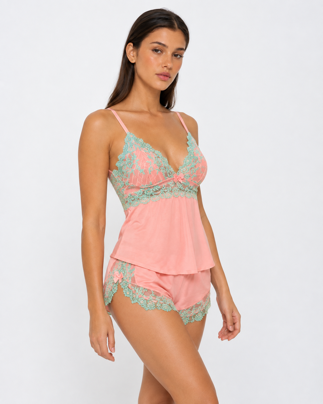 Loovay Amourette Pyjamaset met Contrasterend Kant