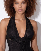 Loovay Ilarya Kanten Halter Jumpsuit met Flared Pijpen