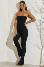 Loovay Vexélia Strapless Jumpsuit met Uitlopende Pijpen