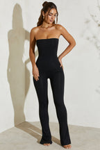 Loovay Virello, Strapless Flared Jumpsuit