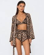 Loovay Fauvelune Driedelige Pyjamaset met Luipaardprint