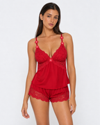 Loovay Secrette Pyjamaset met Bloemenkant