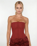 Loovay Ruffelle Strapless Mini-jurk met Korsetlijfje
