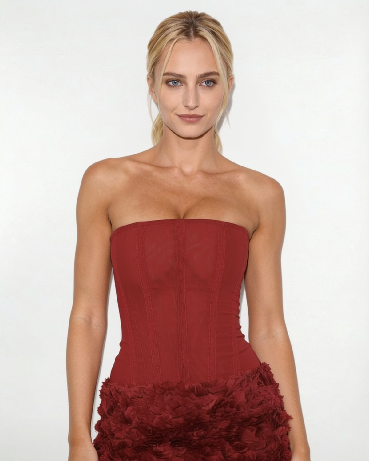 Loovay Ruffelle Strapless Mini-jurk met Korsetlijfje