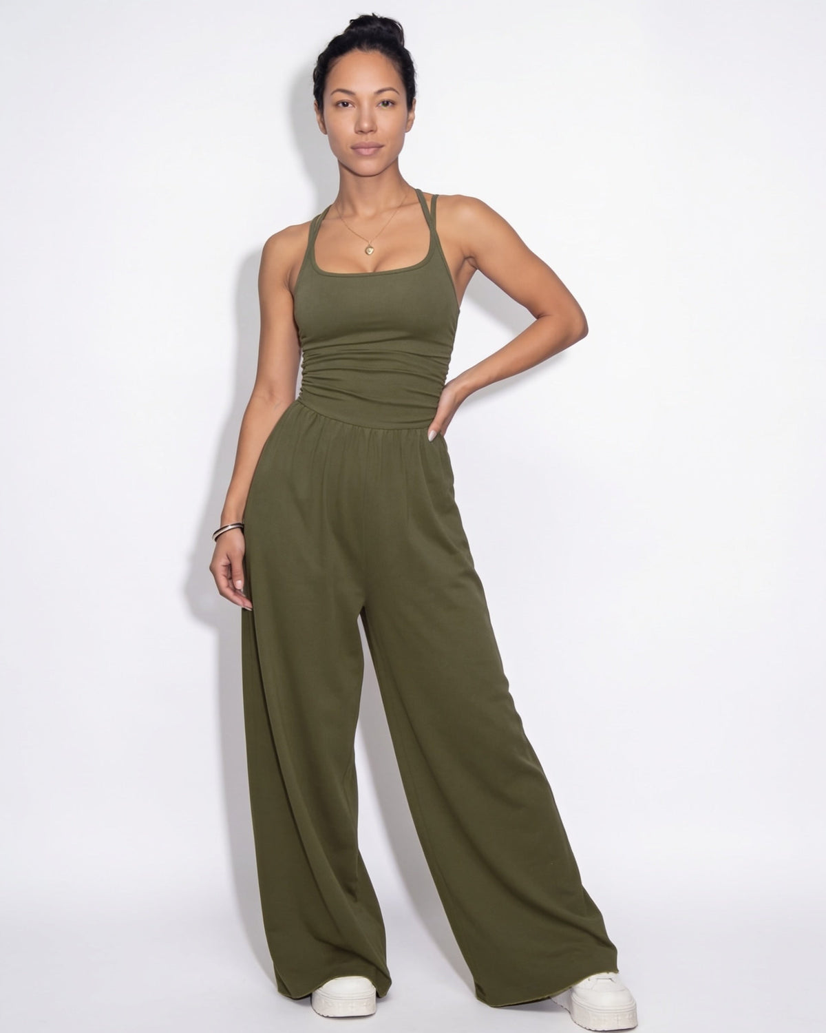 Loovay Lioren Jumpsuit met Wijde Pijpen