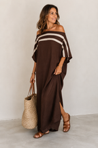 Loovay Juvelle Jurk, Off Shoulder Maxi
