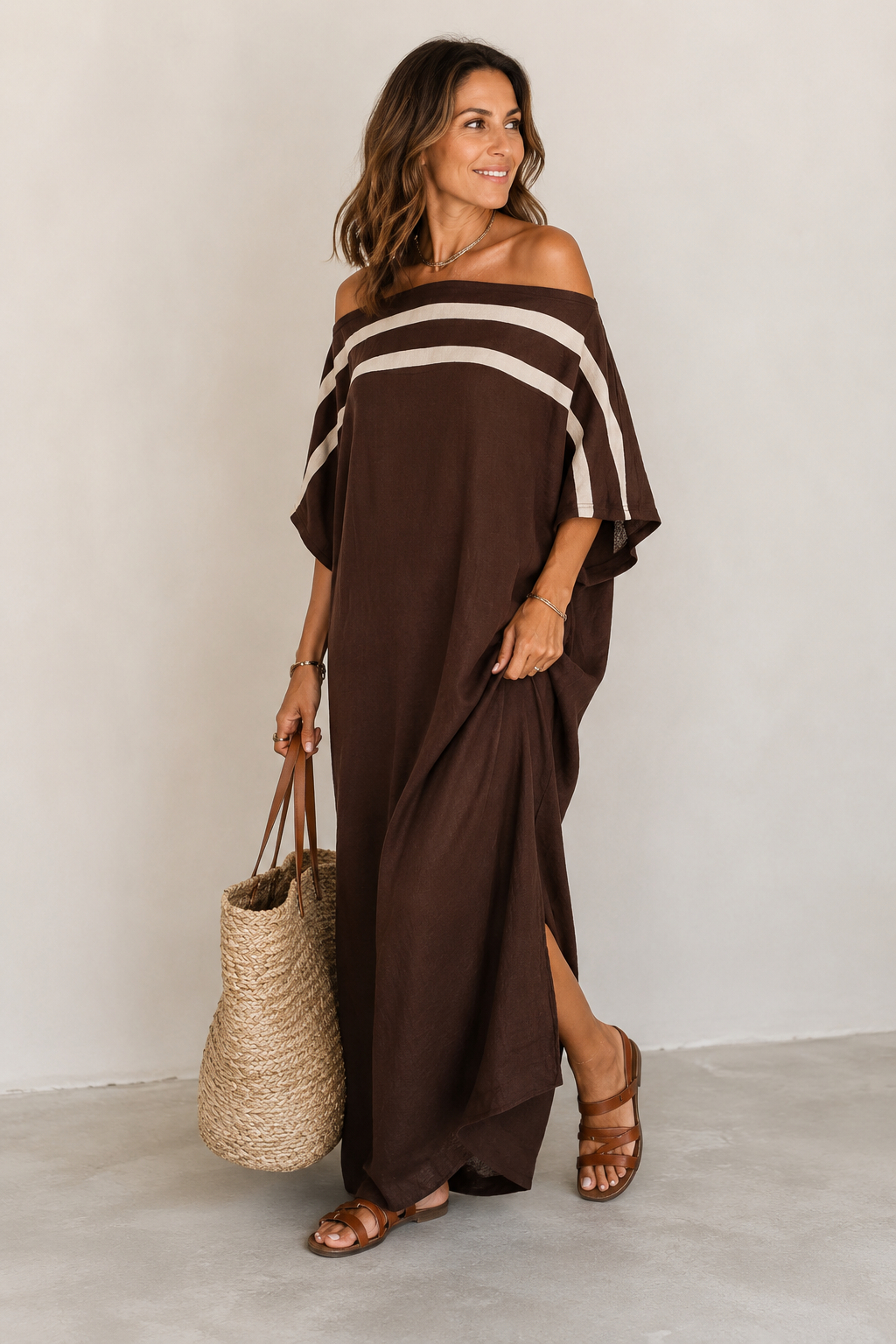 Loovay Juvelle Jurk, Off Shoulder Maxi