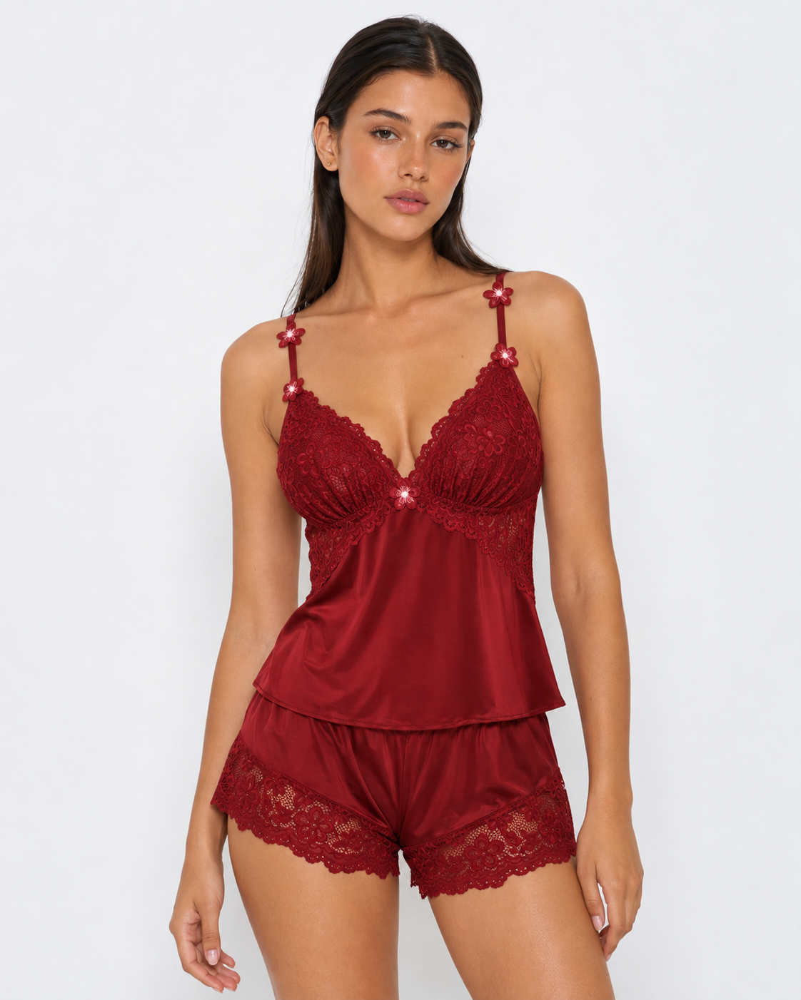 Loovay Secrette Pyjamaset met Bloemenkant