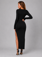Loovay Mirevane Midi Feestjurk met Cut Out