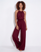 Loovay Nayeli Halter Jumpsuit met Wijde Pijpen