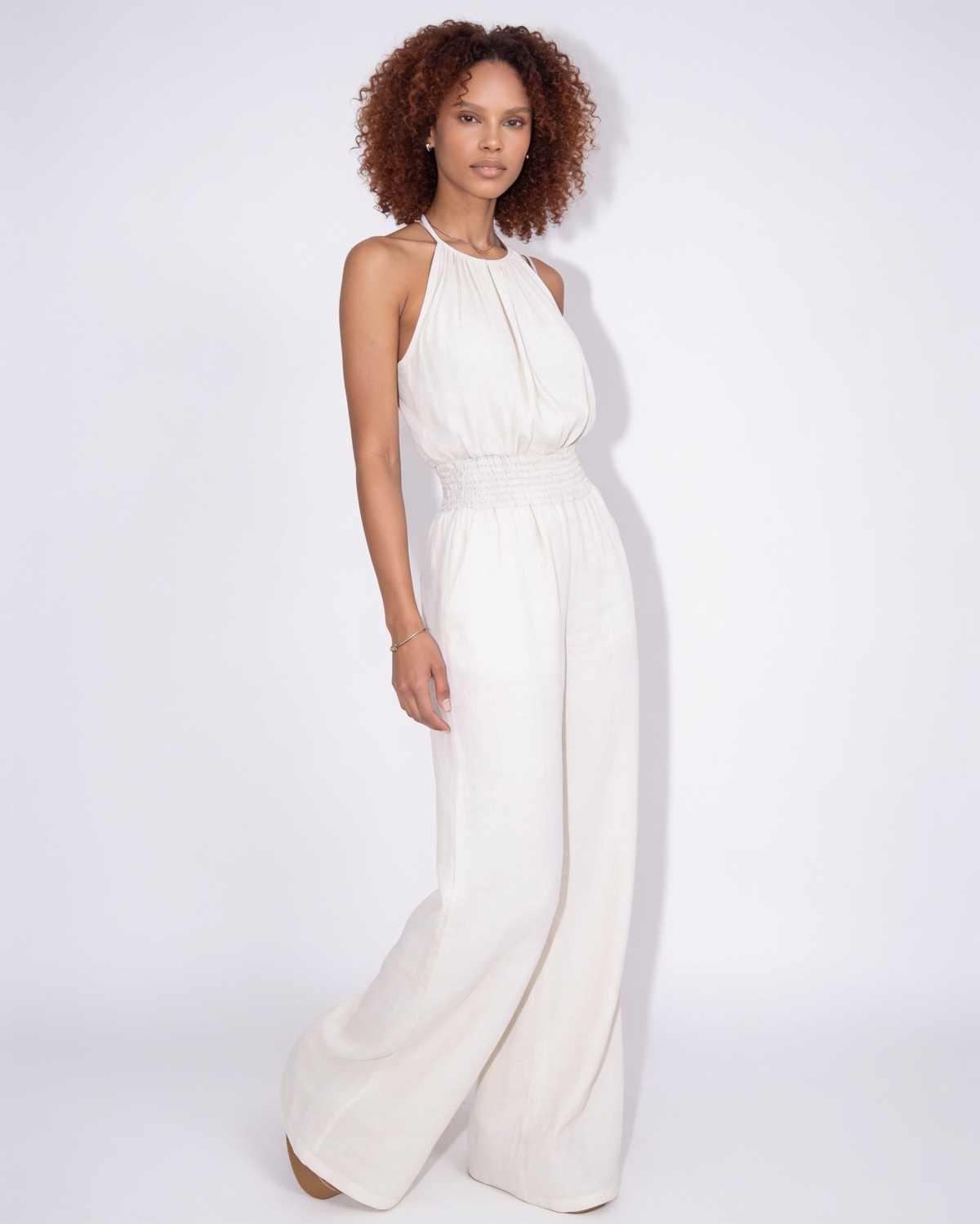 Loovay Nayeli Halter Jumpsuit met Wijde Pijpen