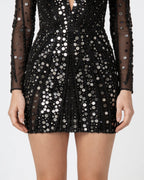 Loovay Lumeora Jurk, Pailletten Mini Jurk met V-hals
