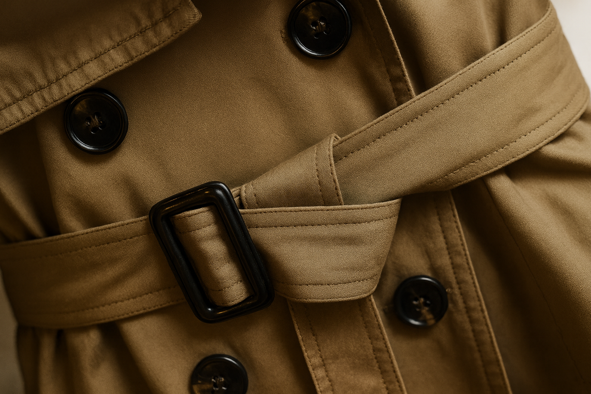 Loovay Solenne Korte Trenchcoat met Ceintuur