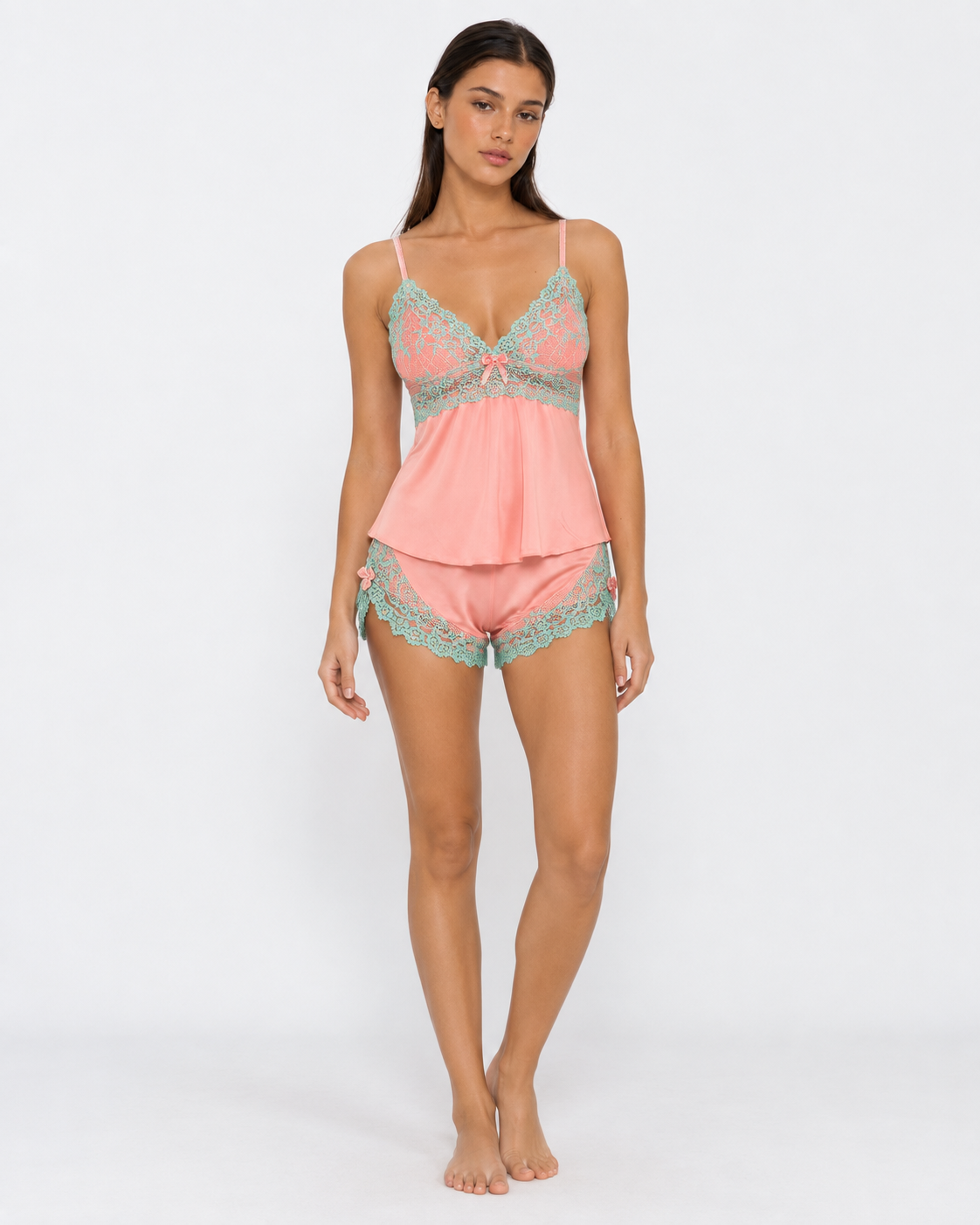 Loovay Amourette Pyjamaset met Contrasterend Kant
