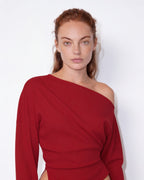 Loovay Avienne Asymmetrische Off-Shoulder Top