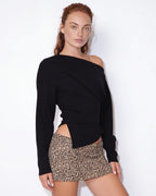 Loovay Avienne Asymmetrische Off-Shoulder Top