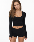 Loovay Maisonnette Pyjamaset met Lange Mouwen en Shorts