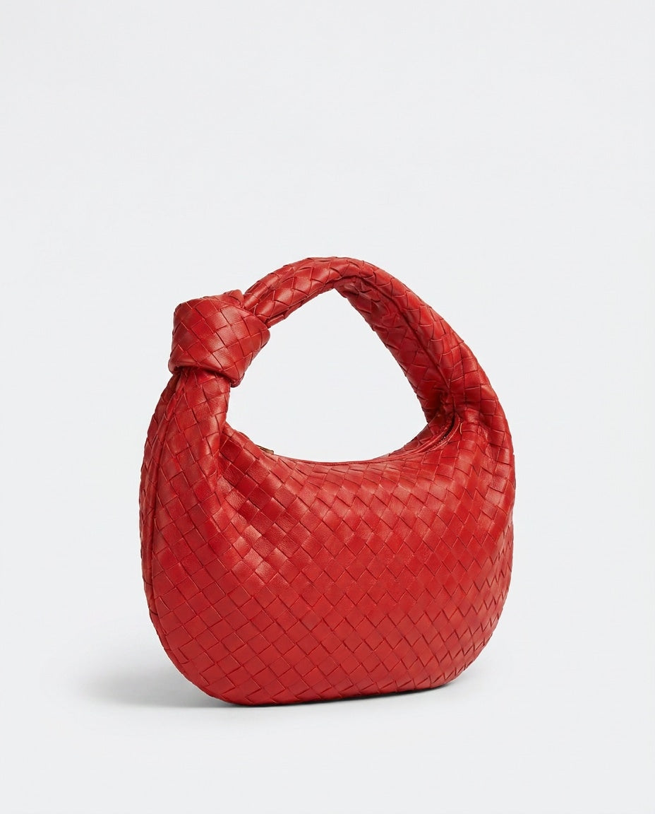 Loovay Colette Gevlochten Hobo Tas met Knoopdetail