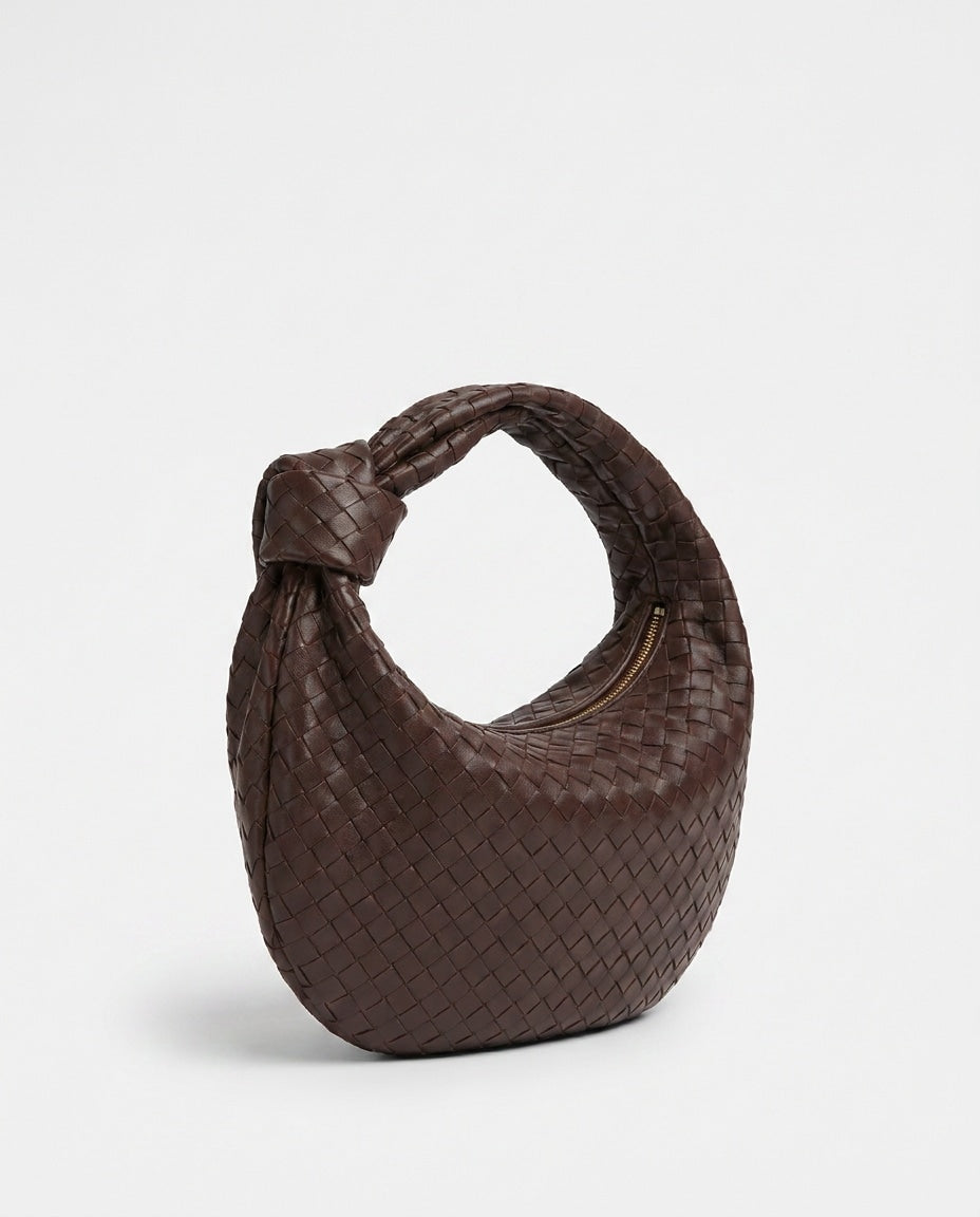 Loovay Colette Gevlochten Hobo Tas met Knoopdetail