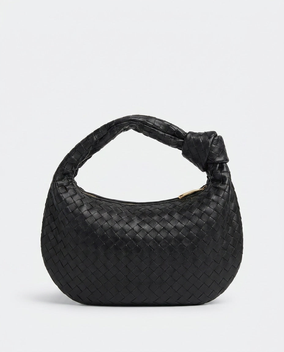 Loovay Colette Gevlochten Hobo Tas met Knoopdetail