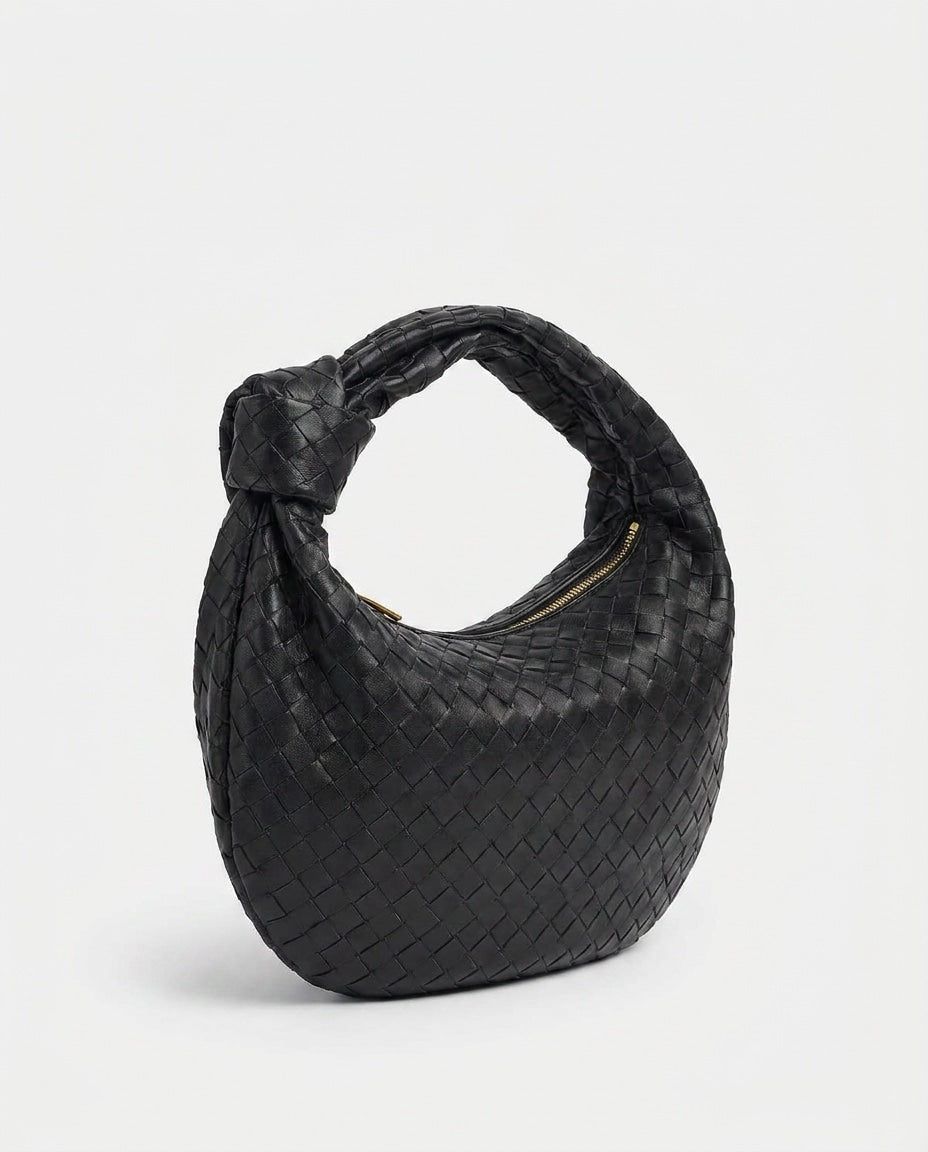 Loovay Colette Gevlochten Hobo Tas met Knoopdetail