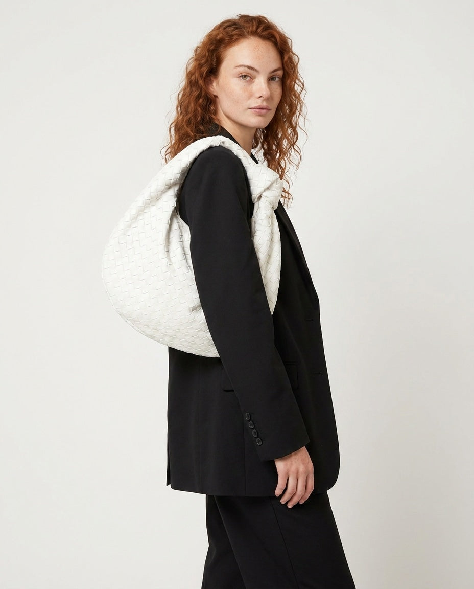 Loovay Colette Gevlochten Hobo Tas met Knoopdetail