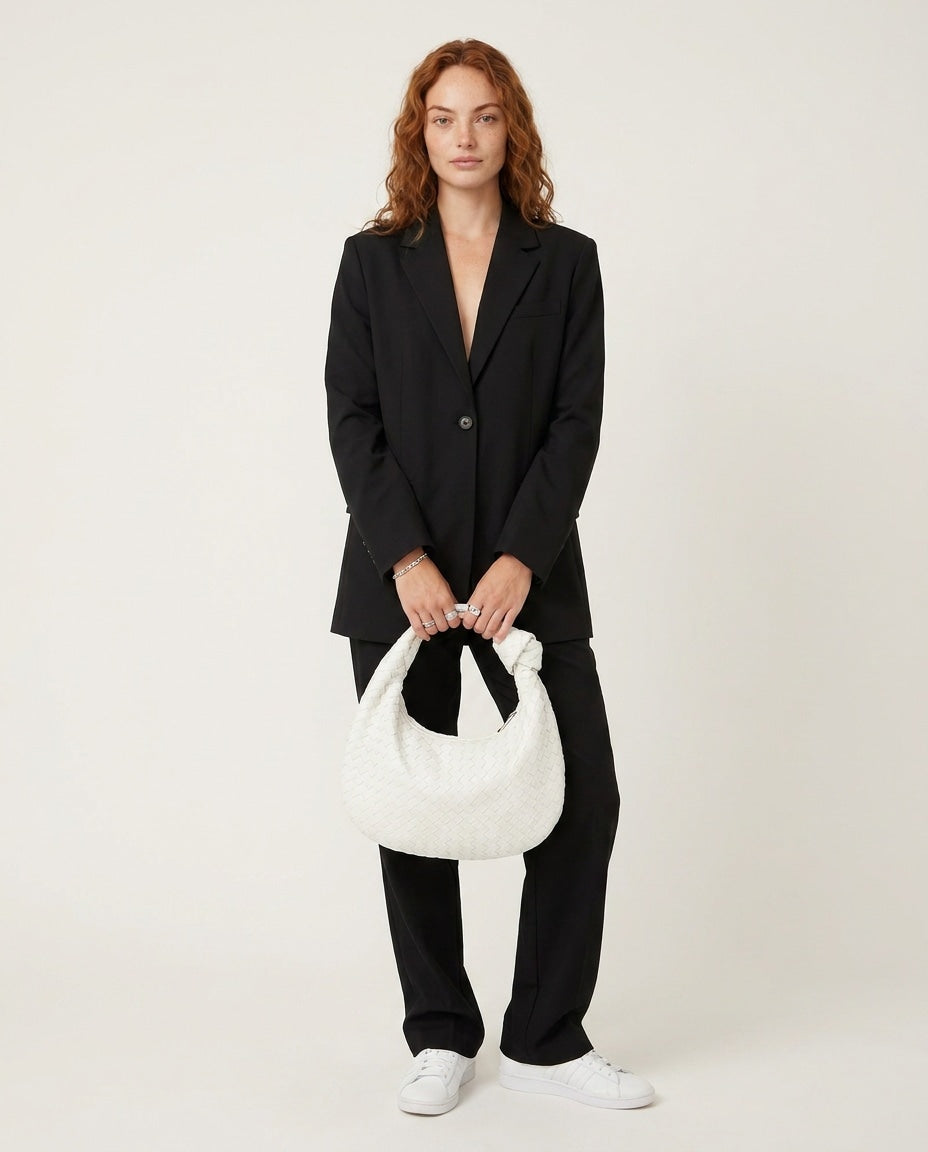 Loovay Colette Gevlochten Hobo Tas met Knoopdetail