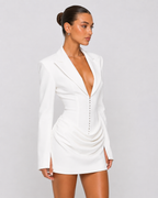 Loovay Audélise Blazer Mini Jurk met Drapering